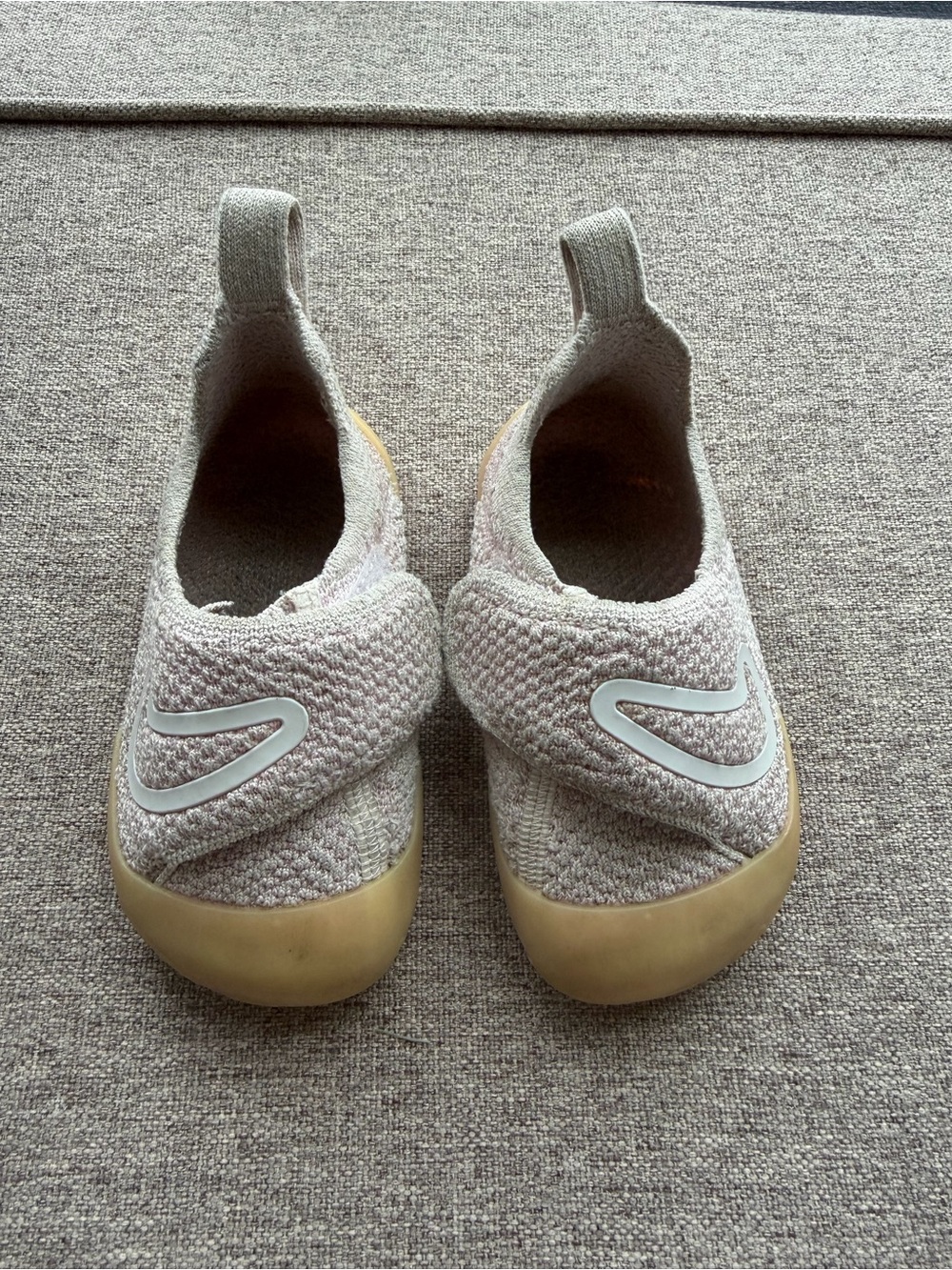 Nike Kids Slip-On Sneakers in Light Pink and Tan